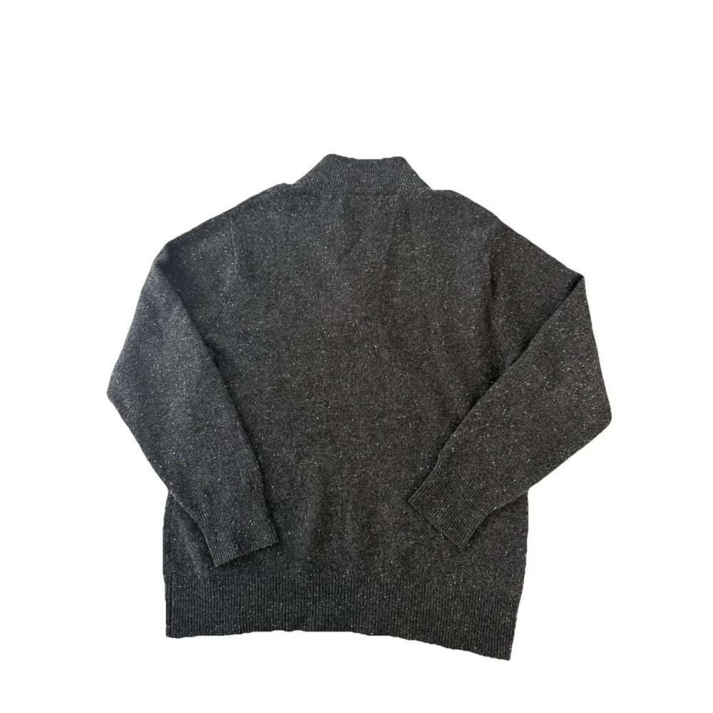 Orvis Merino Wool Quarter Zip Pullover Sweater M heather black gray